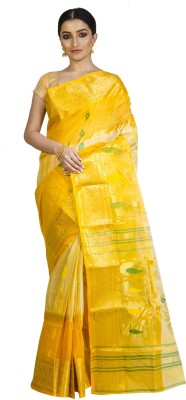 Upama Fabric Woven Bollywood Handloom Tussar Silk Saree(Multicolor)