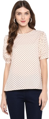 indietoga Casual Puff Sleeve Polka Print Women Multicolor Top