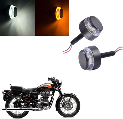 Vagary White Orange Blinking Handle Bar Indicator Light 043 Indicator Light Motorbike LED for Royal Enfield (12 V, 15 W)(Bullet 350, Pack of 2)