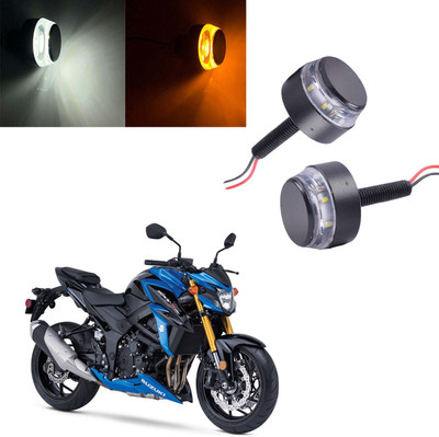 Vagary White Orange Blinking Handle Bar Indicator Light 066 Indicator Light Motorbike LED for Suzuki (12 V, 15 W)(GSX-S1000, Pack of 2)