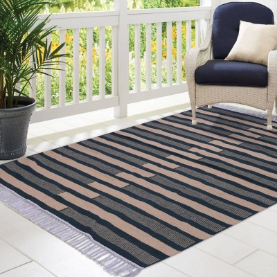 PEQURA Multicolor Cotton Carpet(5 ft,  X 7 ft, Rectangle)