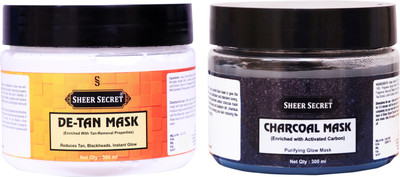 Sheer Secret De-tan Mask 300ml and Charcoal Mask 300ml(600 ml)