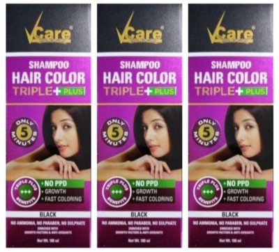 Vcare Hair color shampoo black, 180ml,./ , Black
