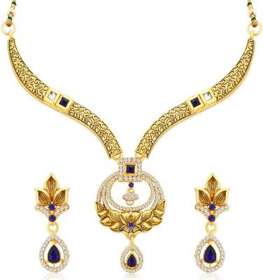 Sukkhi Alloy Gold-plated Blue, White Jewellery Set(Pack of 1)