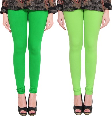 Lapza Churidar  Ethnic Wear Legging(Green, Light Green, Solid)