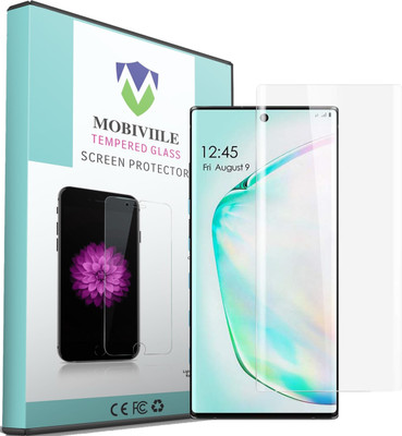 MOBIVIILE Edge To Edge Tempered Glass for 3D Curved Fingerprint Scan Compatible Samsung Galaxy Note 10(Pack of 1)