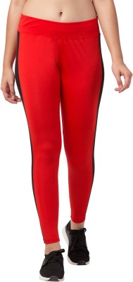 Bluecon Self Design Women Red Tights