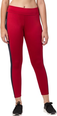 Bluecon Self Design Women Maroon Tights