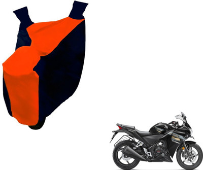 Auto Hub Two Wheeler Cover for Honda(CBR 250R, Black, Orange)