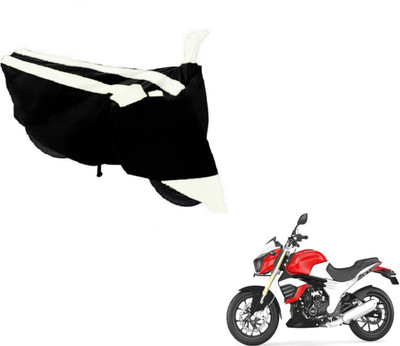 MOCKHE Two Wheeler Cover for Mahindra(Mojo, Black, White)