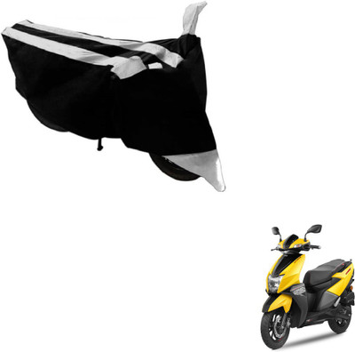 MOCKHE Two Wheeler Cover for TVS(NTORQ, Black, Silver)