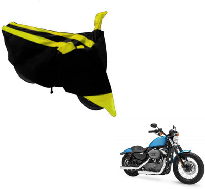 Amanzo Two Wheeler Cover for Harley Davidson(XL 1200, Black, Yellow)