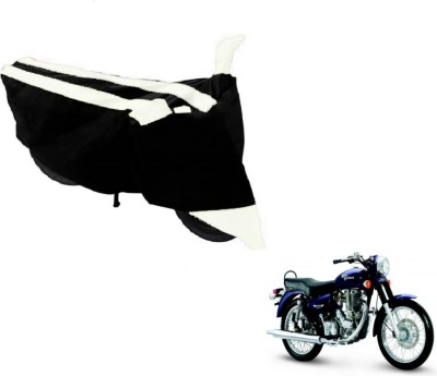 NIKS Two Wheeler Cover for Royal Enfield(Black, White)