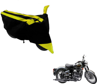 Amanzo Two Wheeler Cover for Royal Enfield(Classic 500, Black, Yellow)