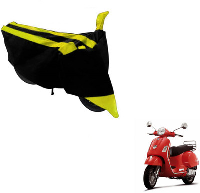MOCKHE Two Wheeler Cover for Universal For Bike(Vespa LX, Black, Yellow)