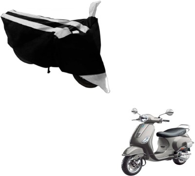 MOCKHE Two Wheeler Cover for Universal For Bike(Vespa VXL, Black, Silver)