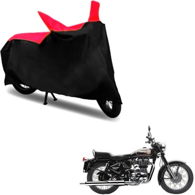 RONISH Two Wheeler Cover for Royal Enfield(Classic 350, Black, Red)