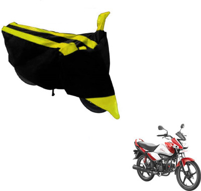 MOCKHE Two Wheeler Cover for Hero(Splendor I Smart, Black, Yellow)
