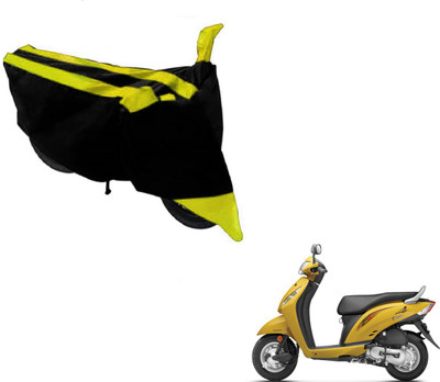 MOCKHE Two Wheeler Cover for Honda(Activa i, Black, Yellow)