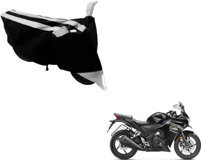 MOCKHE Two Wheeler Cover for Honda(CBR 250R, Black, Silver)