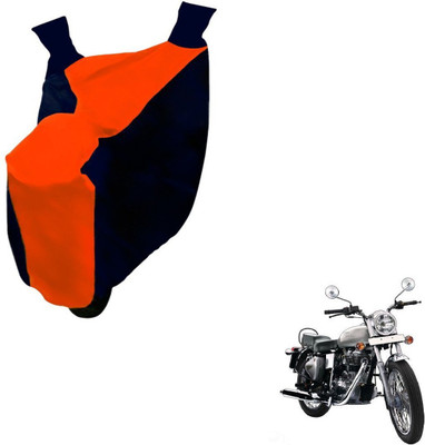NIKS Two Wheeler Cover for Royal Enfield(Bullet 350, Black, Orange)