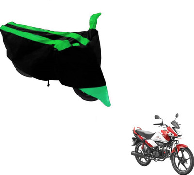 MOCKHE Two Wheeler Cover for Hero(Splendor I Smart, Black, Green)