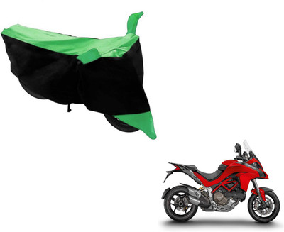 Flipkart SmartBuy Two Wheeler Cover for Ducati(Multistrada, Black, Green)