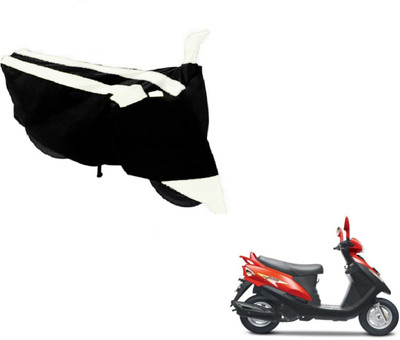 MOCKHE Two Wheeler Cover for Mahindra(Flyte, Black, White)