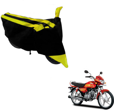 MOCKHE Two Wheeler Cover for Hero(CD deluxe, Black, Yellow)