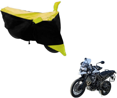 MOCKHE Two Wheeler Cover for Triumph(Tiger 800 XCA, Black, Yellow)