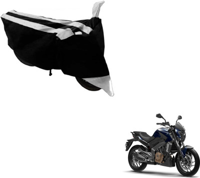 MOCKHE Two Wheeler Cover for Bajaj(Dominar, Black, Silver)