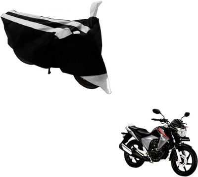 MOCKHE Two Wheeler Cover for Honda(Unicorn Dazzler, Black, Silver)