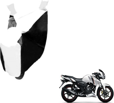 MOCKHE Two Wheeler Cover for TVS(Apache RTR 180, Black, White)