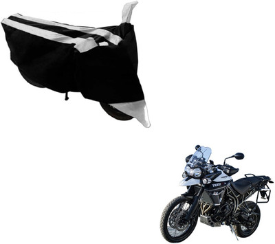 Amanzo Two Wheeler Cover for Triumph(Tiger 800 XCA, Black, Silver)