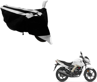 MOCKHE Two Wheeler Cover for Honda(CB Unicorn, Black, Silver)