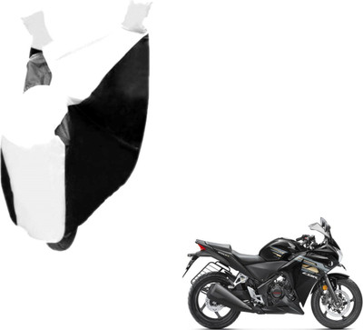 NIKS Two Wheeler Cover for Honda(CBR 250R, Black, White)
