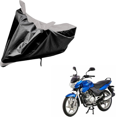 Amanzo Two Wheeler Cover for Bajaj(Discover 150 s, Black, Silver)