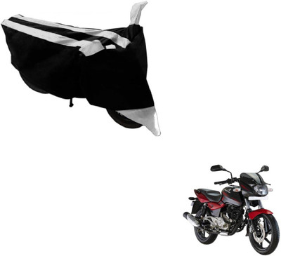 Amanzo Two Wheeler Cover for Bajaj(Pulsar 180 DTS-i, Black, Silver)