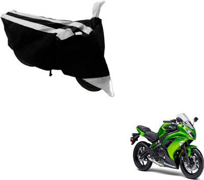 MOCKHE Two Wheeler Cover for Kawasaki(Ninja, Black, Silver)