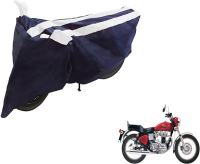 NIKS Two Wheeler Cover for Royal Enfield(Black, White)