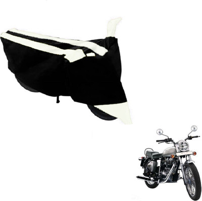 MOCKHE Two Wheeler Cover for Royal Enfield(Bullet 350, Black, White)