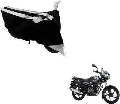 Flipkart SmartBuy Two Wheeler Cover for Bajaj(Discover 100 DTS-i, Black, Silver)