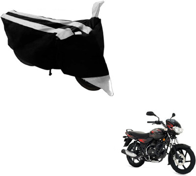 MOCKHE Two Wheeler Cover for Bajaj(Discover, Black, Silver)