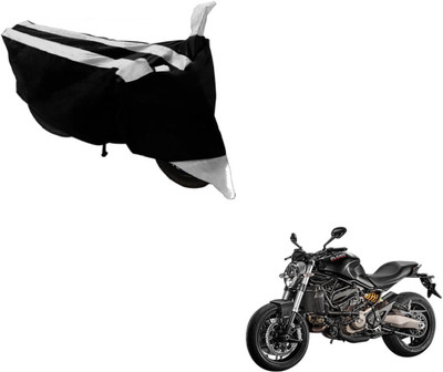 MOCKHE Two Wheeler Cover for Ducati(Monster 821, Black, Silver)