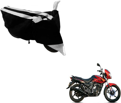 MOCKHE Two Wheeler Cover for TVS(Flame DS 125, Black, Silver)