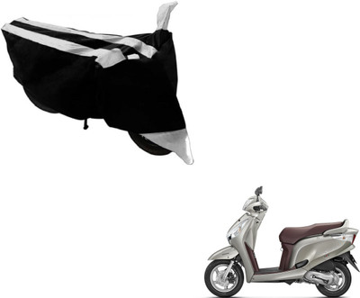 MOCKHE Two Wheeler Cover for Honda(Aviator, Black, Silver)