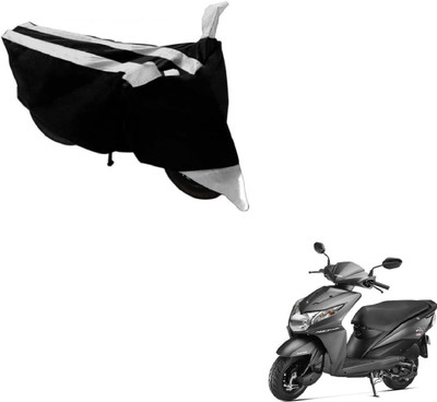 MOCKHE Two Wheeler Cover for Honda(Dio, Black, Silver)