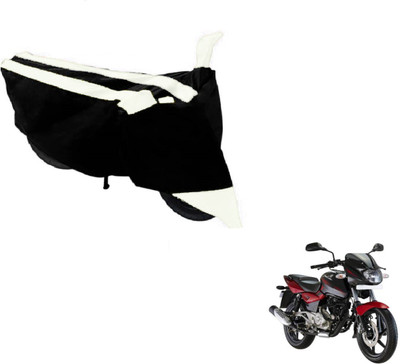 MOCKHE Two Wheeler Cover for Bajaj(Pulsar 180 DTS-i, Black, White)