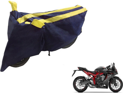 Auto Hub Two Wheeler Cover for Honda(CBR 650F, Black, Yellow)