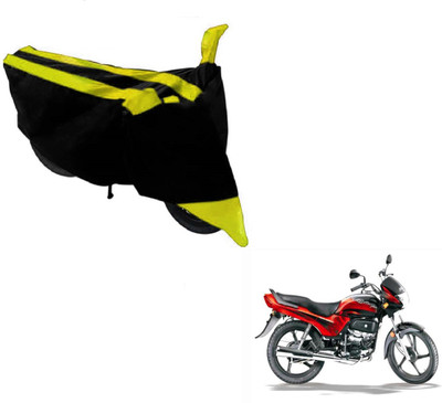 MOCKHE Two Wheeler Cover for Hero(Passion Plus, Black, Yellow)